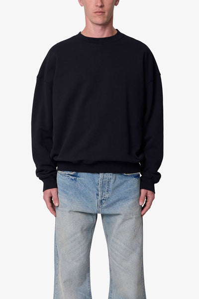 Heavy Basic Crewneck Sweater - Black