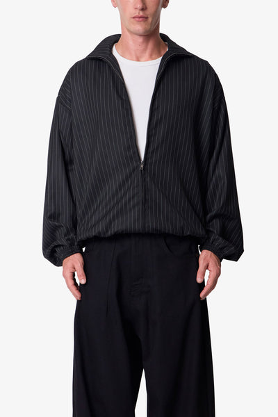 Striped Track Jacket - Black