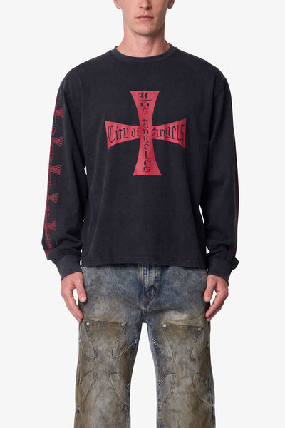 Washed LA L/S Tee - Black